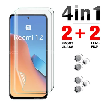 Защитная пленка для передней панели 4в1 с полным покрытием Для Xiaomi Redmi 12 4G HD Гидрогелевые пленки Водонепроницаемые Для redmi 12 4g прозрачная пленка