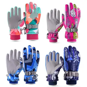 Зимние мужские сверхлегкие лыжные перчатки из флиса с сенсорным экраном, теплые женские детские перчатки для сноуборда, водонепроницаемые мотоциклетные тепловые перчатки для снега
