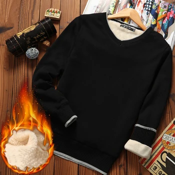Зимний флисовый свитер Мужской 2023 из овечьей шерсти, теплый Толстый хлопковый повседневный тонкий пуловер, мужская высококачественная трикотажная шерстяная майка с V-образным вырезом