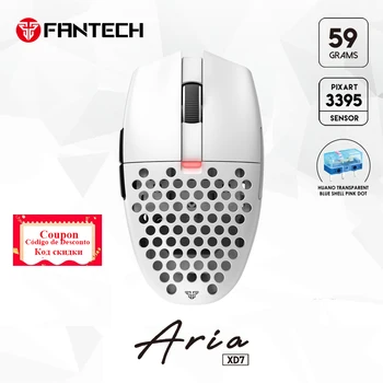Игровая мышь FANTECH ARIA XD7 Huano 80 Million Switch PIXART3395 26000 точек на дюйм 650 точек на дюйм 1000 Гц Беспроводные Мыши TTC Gold Encoder 59g Mouse