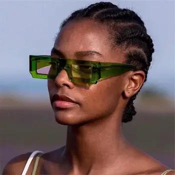 Карамельный цвет UV400 Для женщин и мужчин, Популярные оттенки, Заклепки для очков, Солнцезащитные очки, Квадратные Солнцезащитные очки
