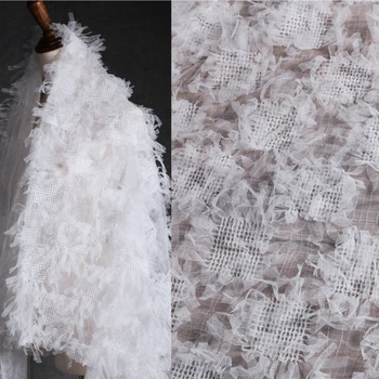 Квадратная тканая ткань из органзы, плиссированный жакет, свадебное платье, одежда Модельера, Материал для шитья, Ткань оптом По метру