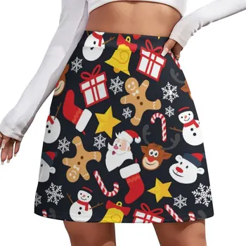 Классный рождественский коллаж Мини-юбка Вечерние платья мини-юбка для женщин Короткая юбка женщина