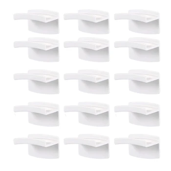 Клейкие крючки для шляп на стену (15 шт.) - Минималистичный дизайн вешалки для шляп, без сверления, прочные вешалки для шляп, белый