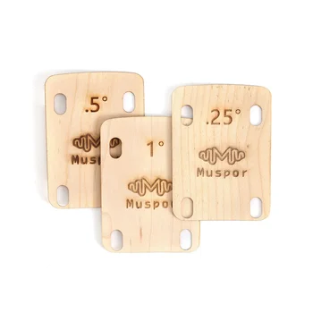 Кленовая прокладка для грифа гитары из 3 частей, прокладка для регулировки нижней части грифа на 0,25, 0,5, 1 градус.