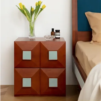 Комбинируемые прикроватные тумбочки в стиле ретро из вишневого дерева, прикроватный столик с массивным ящиком, Деревянный шкаф для телевизора, прикроватные тумбочки для спальни