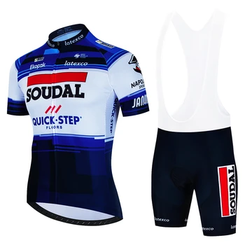 Комплект из джерси для велоспорта Quick · Step, Летняя велосипедная одежда, Одежда для MTB велосипеда, униформа, мужской велосипедный костюм Maillot Ropa Ciclismo, Велосипедный костюм