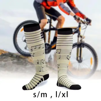 Компрессионные носки Удобные Уменьшают Удары Практичные Нескользящие рукава Для поддержки ног при Играх Беге Езде на Велосипеде Тренировках при ходьбе