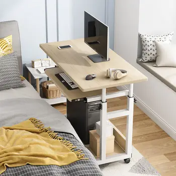 Компьютерный стол с регулируемой высотой, Подвижный Простой Маленький столик, спальня, Студенческий простой подъемник, общежитие, Ленивый Компьютерный стол