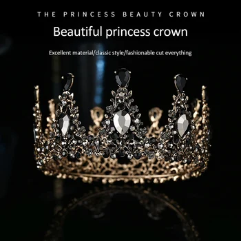 Королевские короны для мужчин и женщин - винтажные короны со стразами в стиле барокко, полные королевские короны для театральных балов