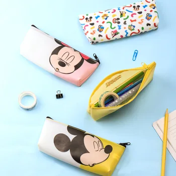 Креативная мультяшная канцелярская сумка для ручек Disney для учащихся начальной и средней школы, простая сумка для ручек на молнии Statio