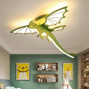 Креативные потолочные светильники с динозаврами, светодиодные лампы для детской комнаты, Современный мультяшный потолочный светильник для детской спальни, Современные светильники для декора комнаты