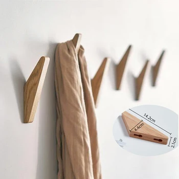Креативный Деревянный крючок Вешалка для одежды, халата, шарфа, полотенца, крючок из японского дуба, настенное пальто, Новинка