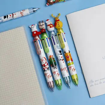 Креативный карандаш для письма, Ударопрочная мини-шариковая ручка, Мультяшный Санта-Клаус, Рождественская елка, Олень, красочная ручка