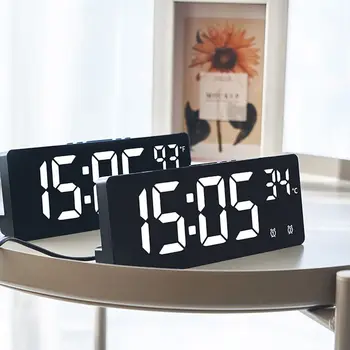 Креативный светодиодный Цифровой будильник с голосовым управлением, прикроватный столик, Электронные часы, функция защиты от помех, Часы для домашнего декора