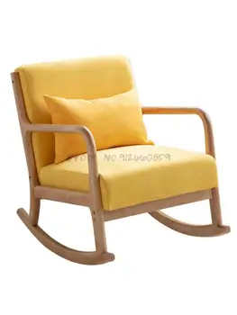 Кресло-качалка из массива дерева, кресло-качалка, диван, одноместный скандинавский ленивый взрослый балкон, кресло-качалка, кресло для сна, современный дом, простой