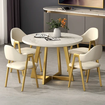 Круглые обеденные столы для гостиной Выдвижные Белые Роскошные Обеденные столы, Складывающиеся, экономящие пространство, мебель Mesa Plegable WW50DT