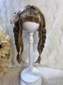 Кукольные парики для Blythe Qbaby из мохера с волнистыми рулонами 9-10 дюймов для головы