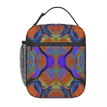 Лавовая ЛАМПА Фиолетово-оранжевого цвета, школьная сумка для ланча, Оксфордская сумка для ланча для офиса, путешествий, кемпинга, термоохладитель, ланч-бокс