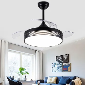 Лампа-невидимка для столовой, Современная спальня, Электрическая вентиляторная лампа, Светодиодный трансграничный электрический вентилятор, Потолочный вентилятор для домашней гостиной.