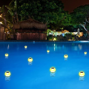Ландшафтная лампа для бассейна 600 мАч, декоративная лампа для плавающего бассейна, изменяющая цвет солнечной воды, плавающая лампа для пруда с гидромассажной ванной