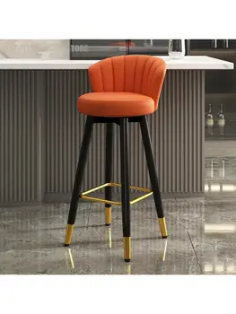 Легкий роскошный барный стул с вращающимся американским высоким стулом, семейный табурет со спинкой, Скандинавский барный стул, современный простой барный стул