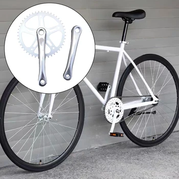 Легкосплавный кривошипный велосипед Колесо с цепью для велосипеда 46T 170 мм Серебряная дисковая кривошипная звездочка для дорожных велосипедов Fixie Аксессуары для велоспорта