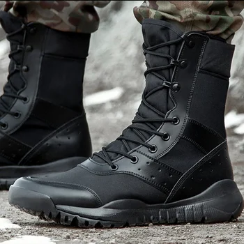 Летние тренировочные ботинки для мужчин и женщин, легкие тактические ботинки для скалолазания, походная армейская обувь для фанатов с дышащей сеткой на открытом воздухе