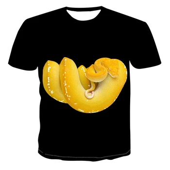 Летняя новинка 2021, самая продаваемая футболка 3DT с принтом в виде змеи, круглый вырез, футболка с коротким рукавом, удобная свободная мужская куртка