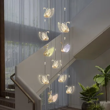 Люстры Nordic Swan Светильники Светильники Современные креативные светодиодные для дома, гостиной, столовой, декоративного освещения, Подвесной светильник
