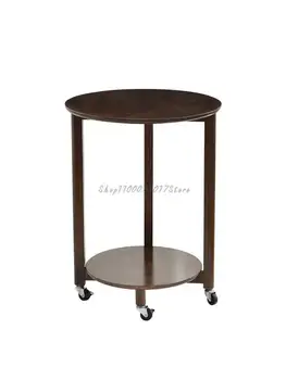 Маленький столик Журнальный столик Мини-диван Приставной столик Простой чайный столик Креативный Маленький круглый столик Передвижной приставной столик из массива дерева