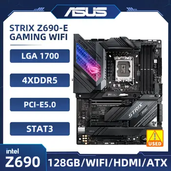 Материнская плата LGA 1700 Asus ROG STRIX Z690-E GAMING WIFI Intel Z690 4 × DDR5 128 ГБ M. 2 PCI-E 5,0 USB3.2 Для процессора T112th Gen Core