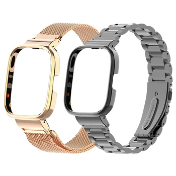 Металлический ремешок для Redmi Watch с 3/3 активными магнитными петлями, браслеты для Mi Watch Lite / redmi watch 2 lite, ремешок для часов, защитный чехол