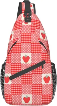 Милый Розовый рюкзак-слинг с рисунком клубники, многоцелевая нагрудная сумка через плечо, дорожный походный рюкзак для мужчин и женщин