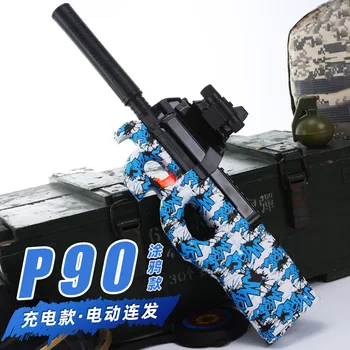 Мини P90 Водный Гелевый Бластер Электрический Игрушечный Пистолет Оружие Хрустальная Бомба Винтовка Снайперская Машина Для Детей Игры На Открытом Воздухе Для Мальчиков CS