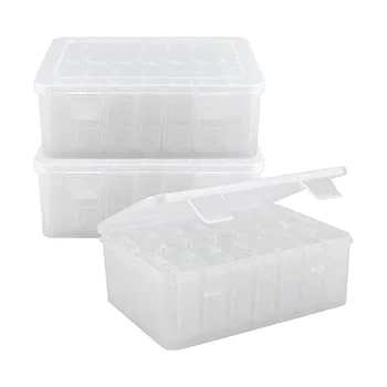 Мини-ящик для хранения бусин из 3 упаковок, прозрачный ящик для хранения бусин с крышкой, Прямоугольная прозрачная шкатулка для ювелирных изделий с бриллиантами, поделки