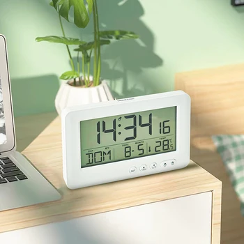 Многофункциональный Цифровой Будильник Touch Soft Night Desktop Украшение Стола Для Спальни Гостиной Офиса СВЕТОДИОДНЫЕ Электронные Часы