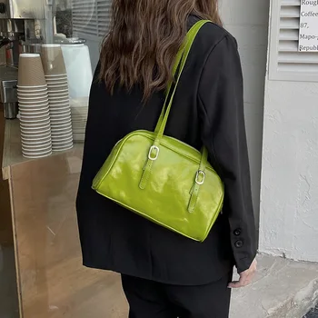 Модные женские зеленые большие сумки через плечо из искусственной кожи, женские сумки-портмоне большой емкости, женская повседневная маленькая сумка Bolso Mujer