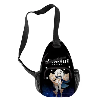 Модные нагрудные сумки через плечо Paimon, Оксфордские водонепроницаемые спортивные дорожные сумки для мальчиков/девочек, сумки через плечо с 3D принтом