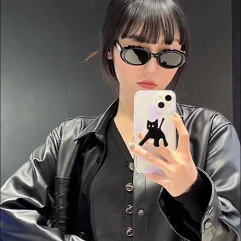 Модные Солнцезащитные Очки Yuumi La Mode Для Женщин Мужские Черные Очки Cat eye MGlasses Spy Негабаритный Роскошный Дизайнерский Бренд Jennie Korea