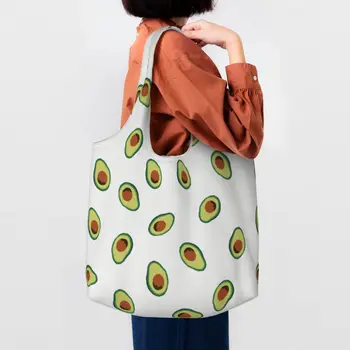Модные сумки-тоут с рисунком Авокадо для покупок, многоразовые Фруктовые Веганские холщовые сумки для покупок, сумка для покупок, сумки для фотографий