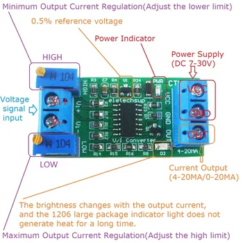 Модуль линейного преобразователя напряжения в ток от 0-24 В до 4-20 мА для датчика PLC RS485