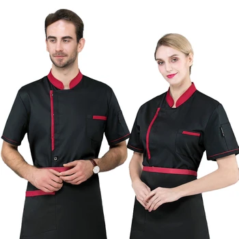 Мужская куртка шеф-повара, униформа для кухни отеля общественного питания, костюм повара западного ресторана, комбинезон официанта кондитерской, кафе с короткими рукавами