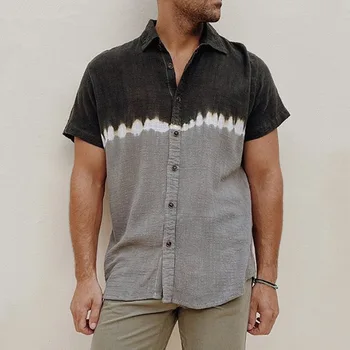 Мужская рубашка с короткими рукавами 2023, Летняя Новая Модная тенденция, Индивидуальность, Качественный Дизайн, Повседневная Рубашка Большого размера