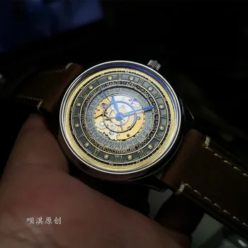 Мужские автоматические механические часы ручной работы, оригинальные часы в стиле Twelve Constellation, панк-часы Tianjin St2130