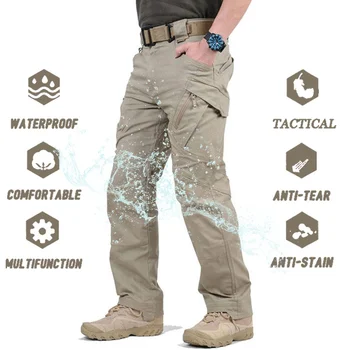Мужские военные тактические брюки IX9, водонепроницаемые армейские брюки-карго с несколькими карманами, армейские брюки-карго для пеших прогулок, кемпинга на открытом воздухе, 5XL Новые