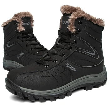 Мужские тактические военные зимние ботинки из натуральной кожи, армейская охотничья походная обувь, зимние ботинки для мужчин, уличная теплая обувь с подкладкой