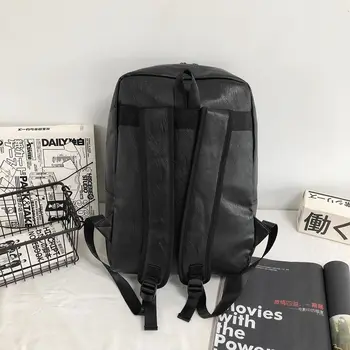 Мужской рюкзак из искусственной кожи, модная повседневная большая школьная сумка для мальчиков-подростков