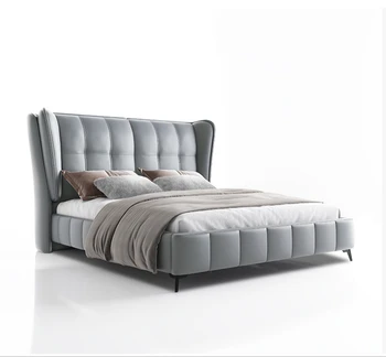 Мягкая кровать из натуральной кожи RAMA DYMASTY, современный дизайн, мебель для спальни cama fashion king/queen size
