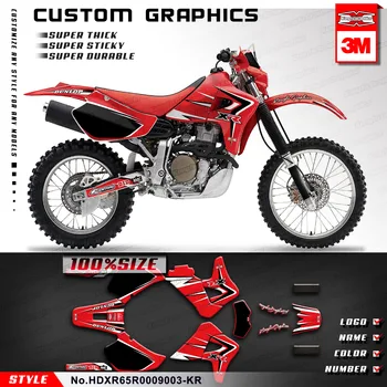 Набор графических наклеек KUNGFU GRAPHICS на заказ для Dirt Bike для XR650R 2000 2001 2002 2003 2004 2005 2006 2007 2008 2009, Красный Черный